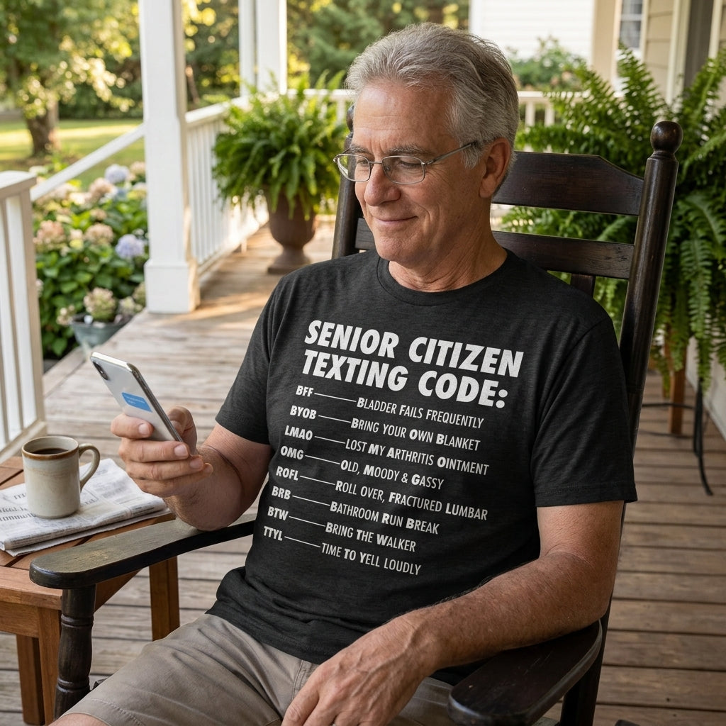 Senior Citizen Texting Code Men's T Shirt