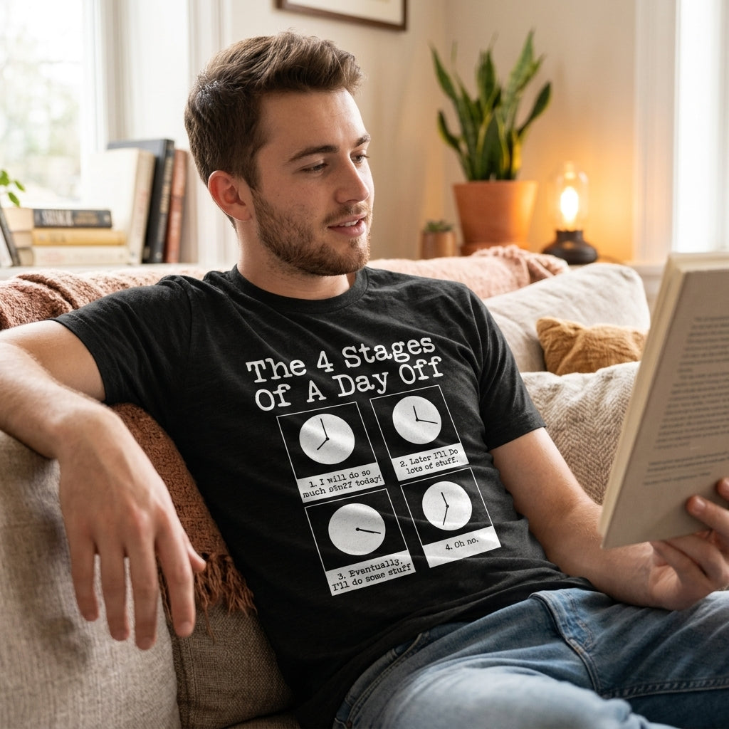 The 4 Stages Of A Day Off Men's T Shirt