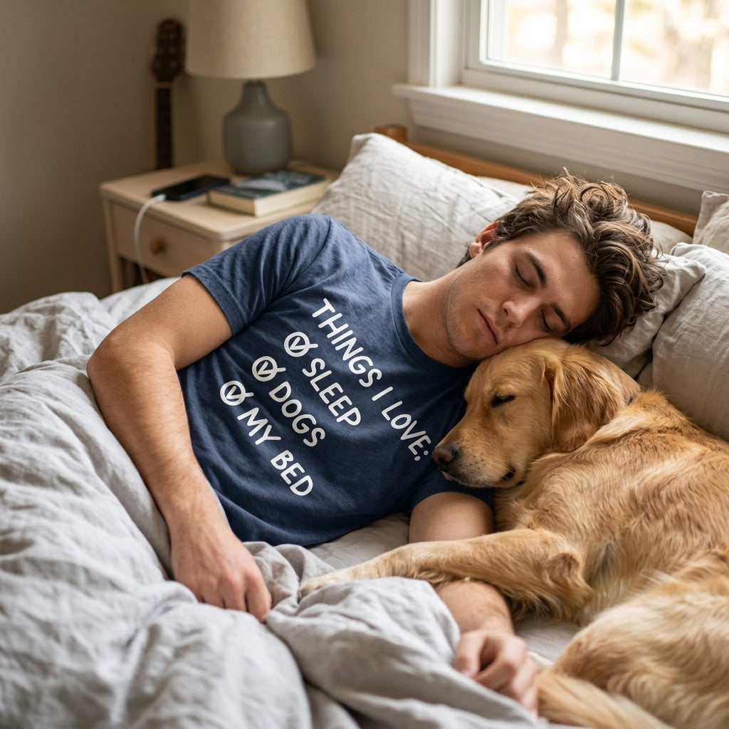 Things I Love Sleep Dogs My Bed Men's T Shirt