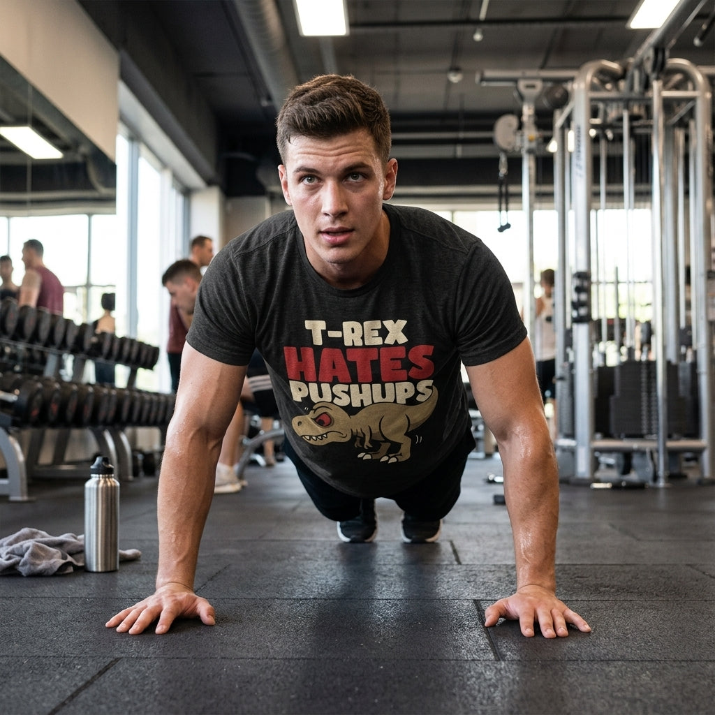 T Rex Hates Pushups Men's T Shirt