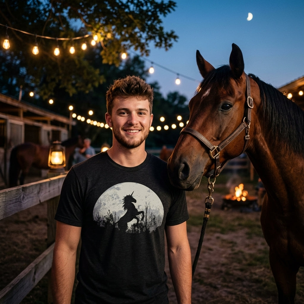Moon Unicorn Men's T Shirt