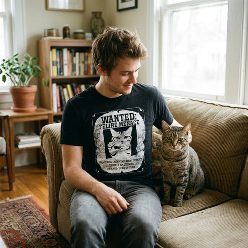 Wanted Feline Menace Men's T Shirt
